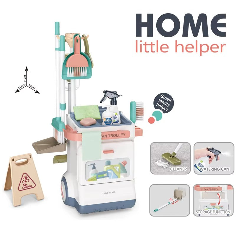 Kids Cleaning Trolley Set