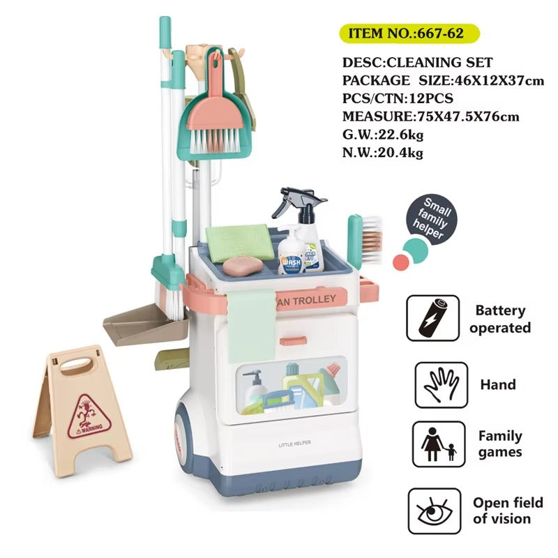 Kids Cleaning Trolley Set