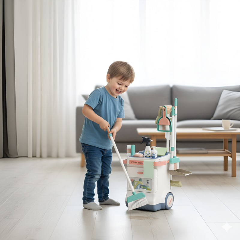 Kids Cleaning Trolley Set